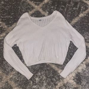 Hollister White Pull-over Sweater L